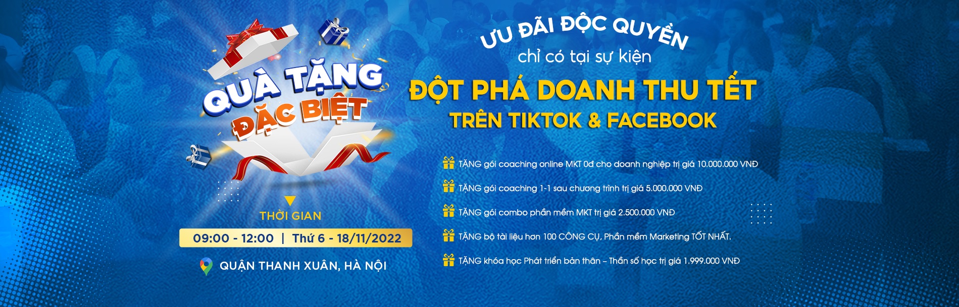 Ưu đãi khủng và phần quà siêu hấp dẫn tại sự kiện đột phá doanh thu tết 2023 trên tiktok và facebook