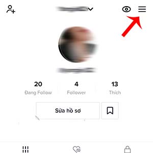 Hack xu Tiktok Chọn vào mục hồ sơ