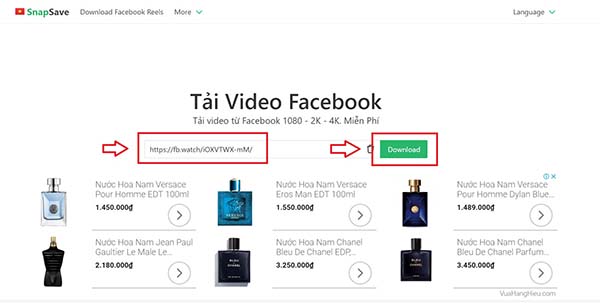 Sử dụng Snapsave để tải video Facebook về máy tính 1 Sử dụng Snapsave để tải video Facebook về máy tính 1