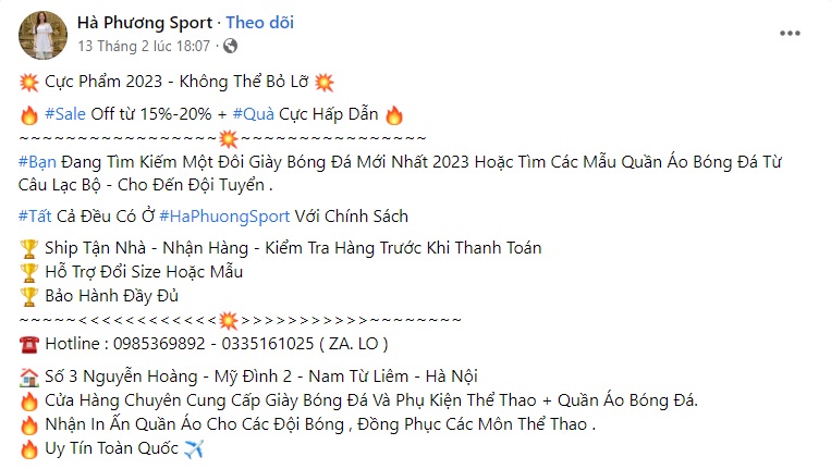Mẫu content giày thể thao Mẫu content giày thể thao