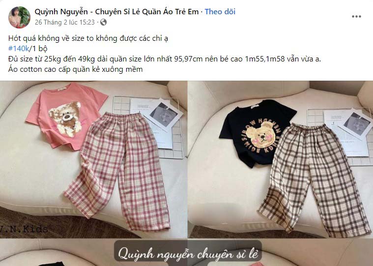 Mẫu content áo dài trẻ em 1