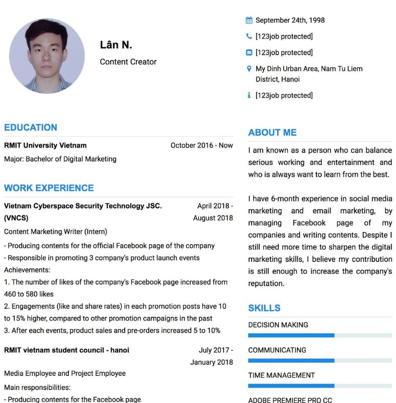 mẫu cv content marketing mẫu cv content marketing