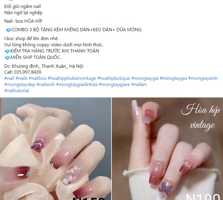 Mẫu stt quảng cáo nail 6 Mẫu stt quảng cáo nail 6