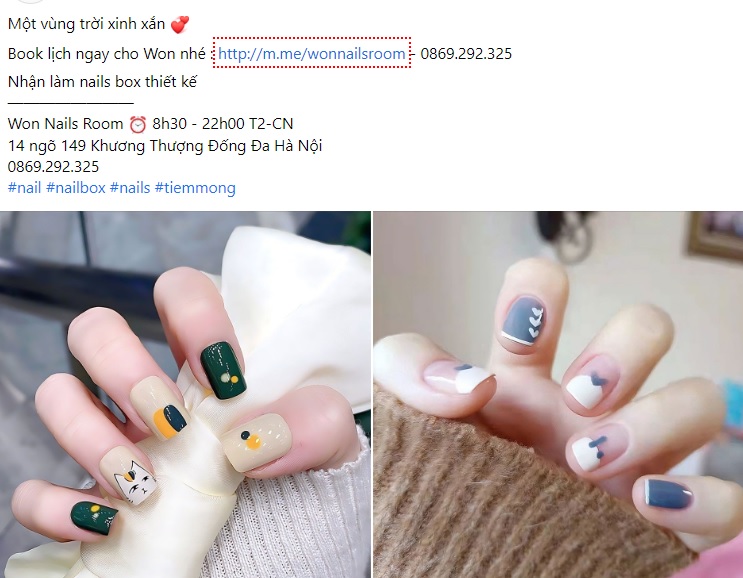 Mẫu stt quảng cáo nail 8 Mẫu stt quảng cáo nail 8
