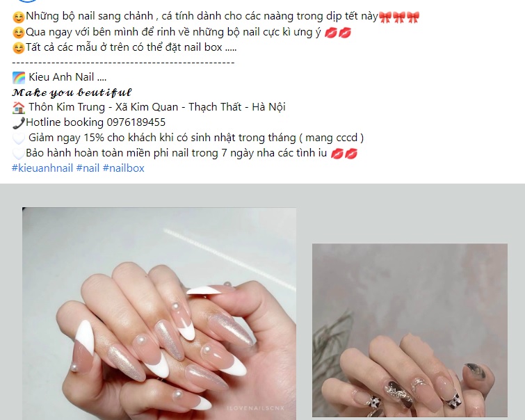 Mẫu stt quảng cáo nail Mẫu stt quảng cáo nail