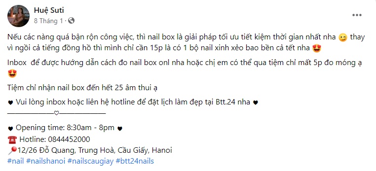 Mẫu stt quảng cáo nail 1 Mẫu stt quảng cáo nail 1