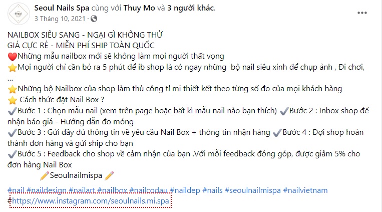 Mẫu stt quảng cáo nail 2 Mẫu stt quảng cáo nail 2