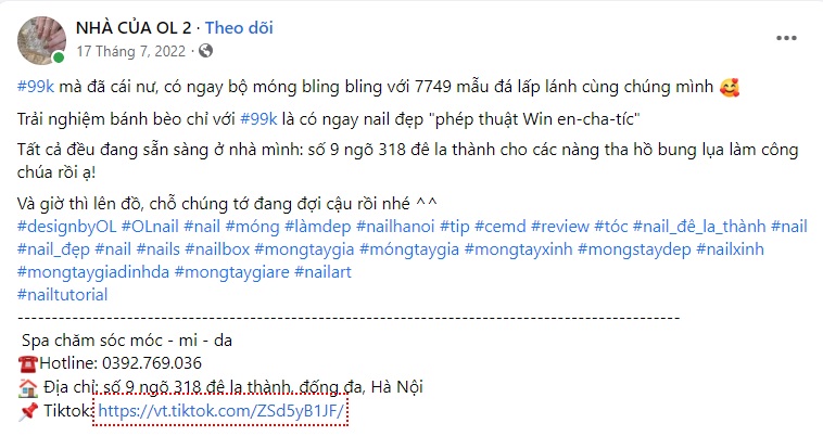 Mẫu stt quảng cáo nail 3 Mẫu stt quảng cáo nail 3