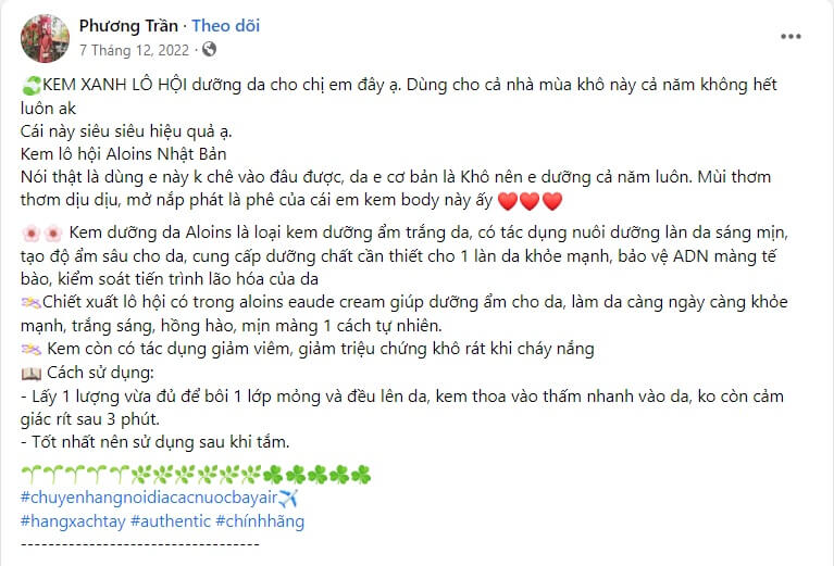 Mẫu quảng cáo kem body số 9