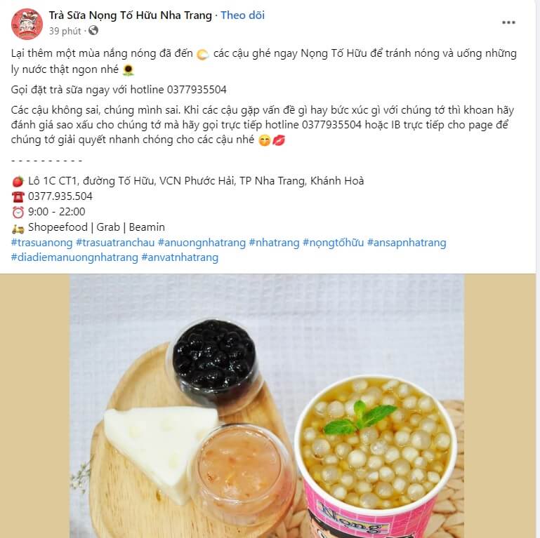 Mẫu quảng cáo trà sữa số 2