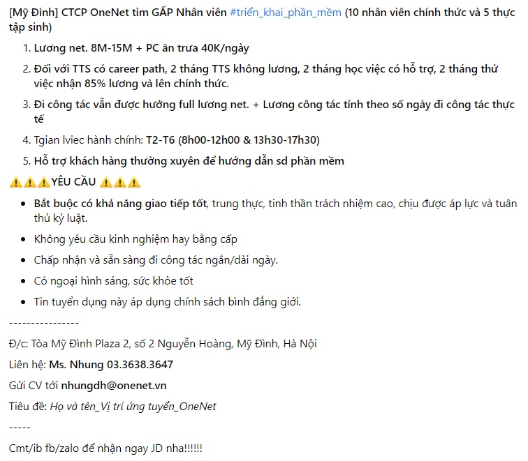 Mẫu content tuyển dụng IT Mẫu content tuyển dụng IT
