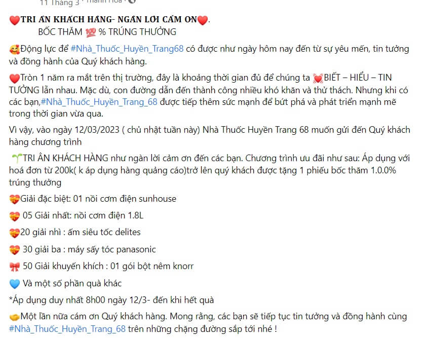 Mẫu content tri ân khách hàng số 5 Mẫu content tri ân khách hàng số 5