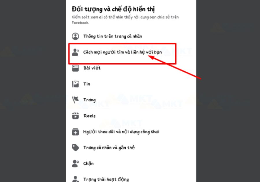Chọn CÁCH MỌI NGƯỜI TÌM VÀ LIÊN HỆ VỚI BẠN. Chọn CÁCH MỌI NGƯỜI TÌM VÀ LIÊN HỆ VỚI BẠN.