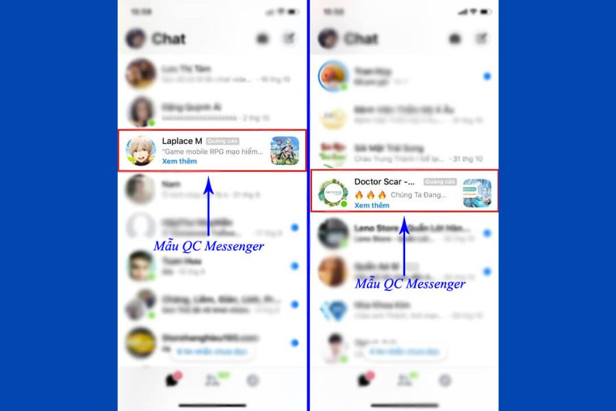 Các loại quảng cáo Messenger phổ biếtn hiện nay Các loại quảng cáo Messenger