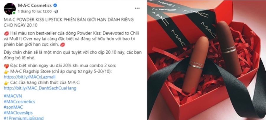 Content bán hàng 20/10 - bán mỹ phẩm (son) Content bán hàng 20/10 - bán son