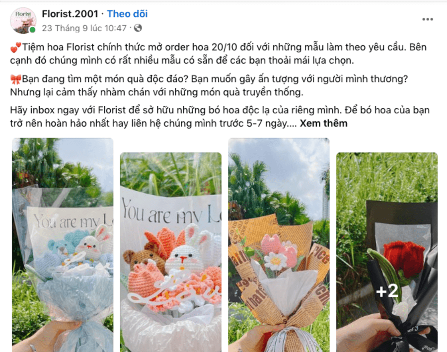 Viết content bán hàng 20/10 - bán hoa xinh xắn Viết content bán hàng 20/10 - bán hoa