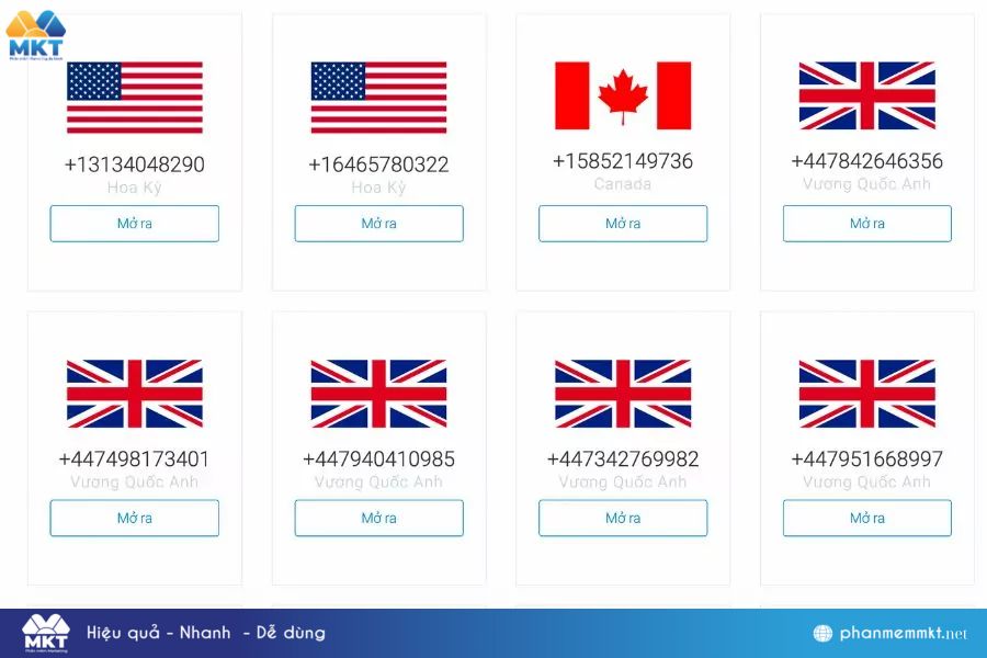 Lấy sđt ảo trên Receive SMS Lấy sđt ảo trên Receive SMS