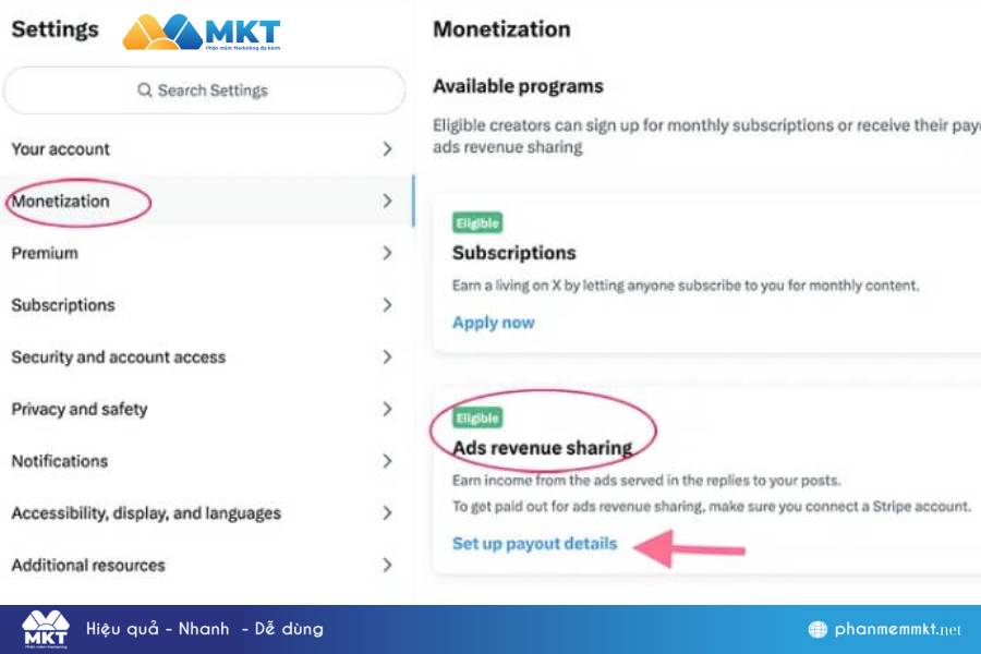Bật chức năng kiếm tiền trên Twitter