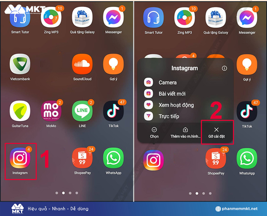 Gỡ và cài đặt lại ứng dụng Instagram trên điện thoại Gỡ và cài đặt lại ứng dụng Instagram trên điện thoại