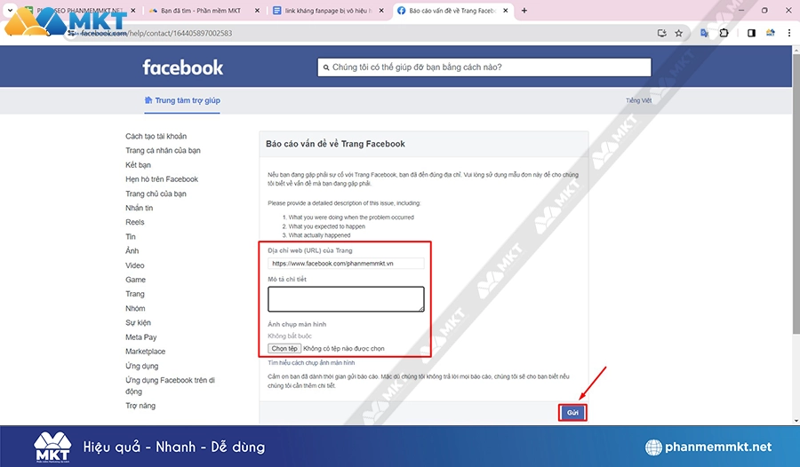 Link kháng fanpage bị vô hiệu hóa do vi phạm