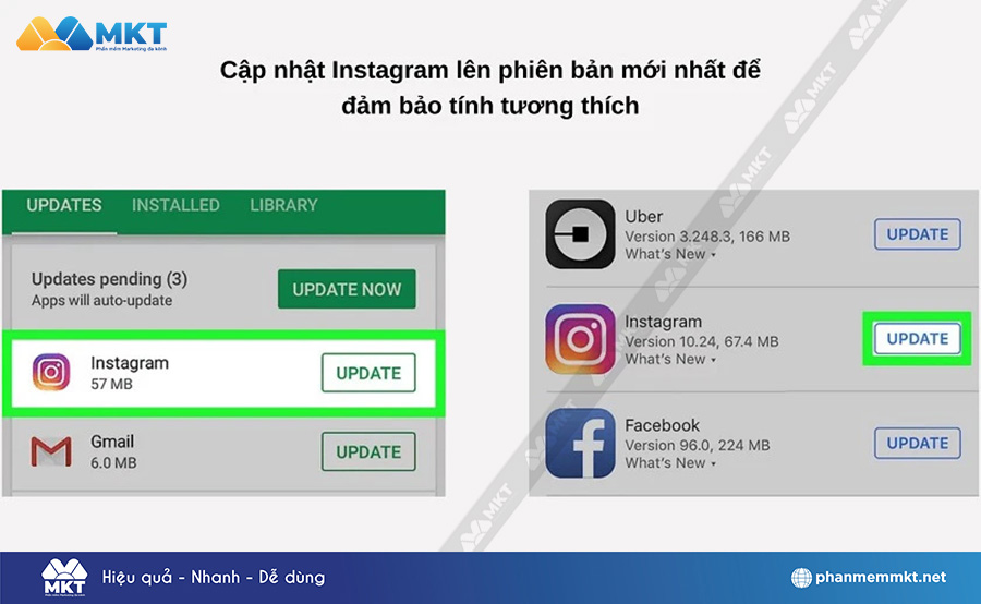 Cập nhật ứng dụng Instagram Cập nhật ứng dụng Instagram