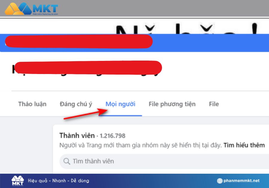 Tìm mục "Mọi người" hoặc "Thành viên" Tìm mục "Mọi người" hoặc "Thành viên"