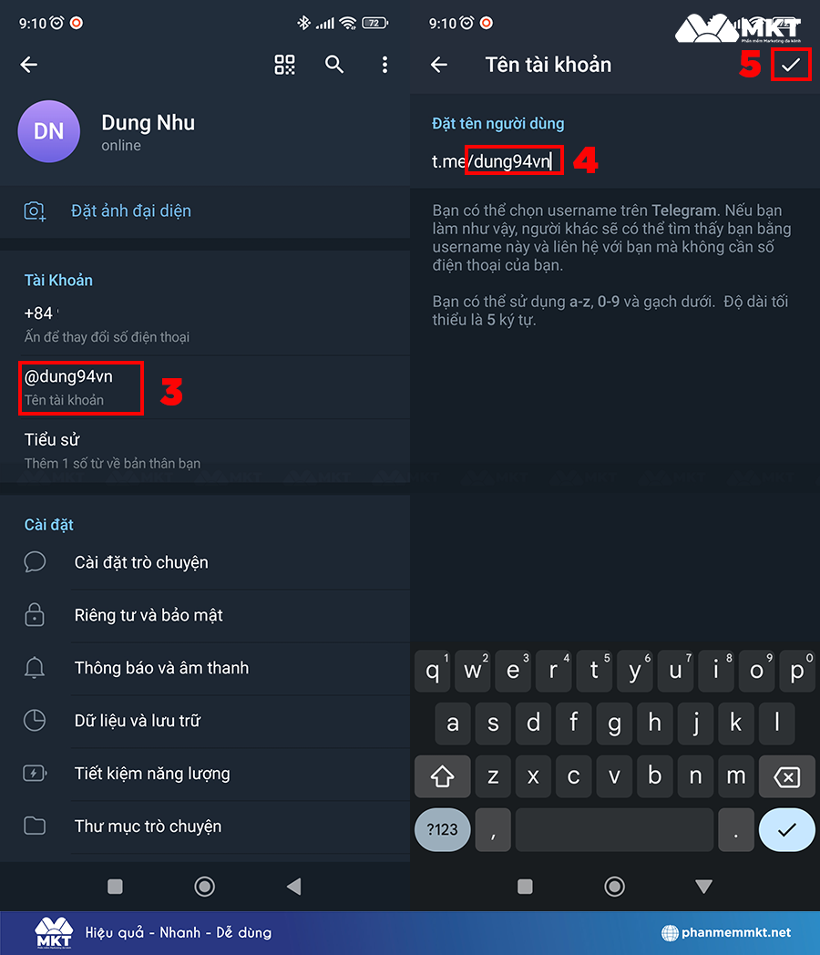 Tạo Telegram Handle mới Tạo Telegram Handle mới